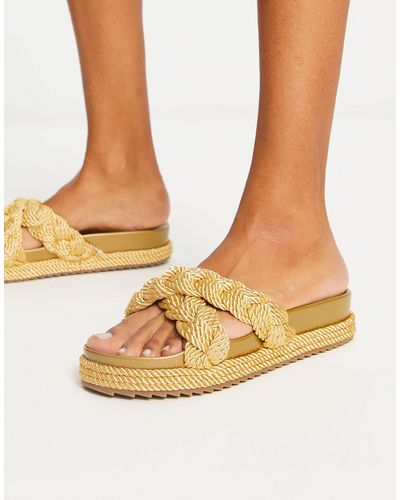 ASOS Alpargatas doradas con diseño trenzado jasmine - Metálico