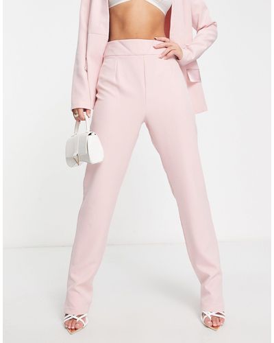 Femme Luxe Pantaloni sartoriali rosa chiaro