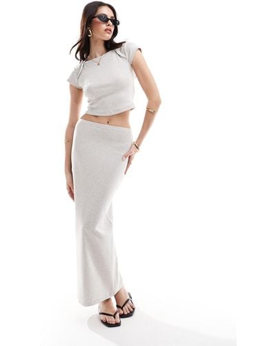 4th & Reckless Bodycon Maxi Skirt Co-ord - White