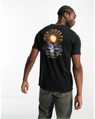 Hurley T-shirt à motif soleil brûlant - noir