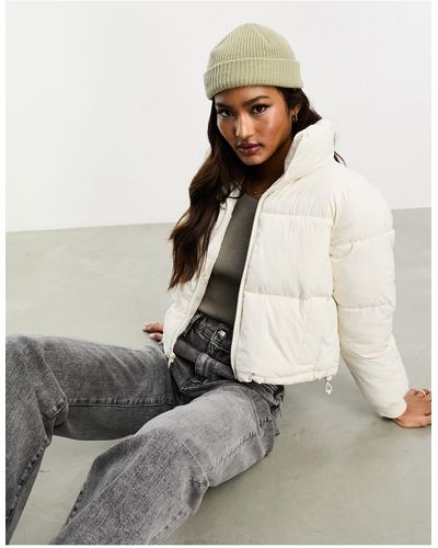 Hollister Cropped Puffer Jacket - Grey