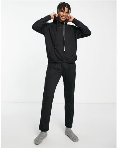 Il Sarto Lounge Lightweight Jumper With Zip And jogger Set - Black