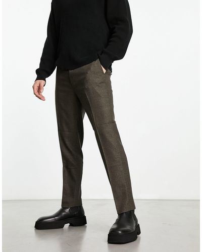 Original Penguin Pantalon élégant coupe slim courte à carreaux - marron - Noir