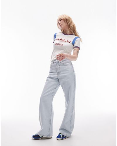 Topshop Unique Mid Rise Column Jeans - White