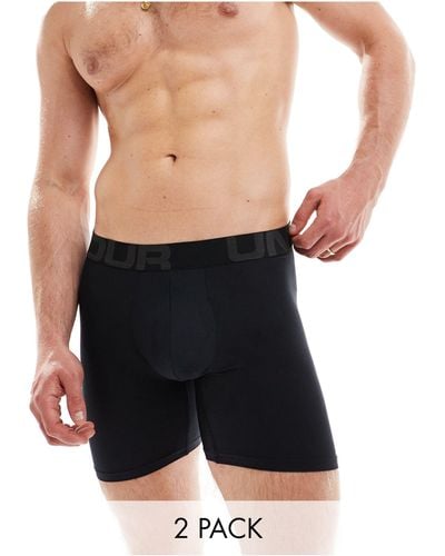 Under Armour Tech 2 Pack 6 Inch Boxers - Black