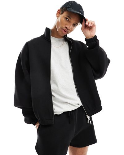 ASOS Super Oversized Heavyweight Scuba Track Jacket - Black