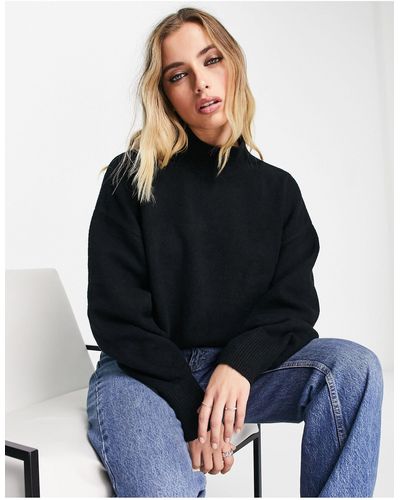 & Other Stories Mock Neck Sweater - Blue
