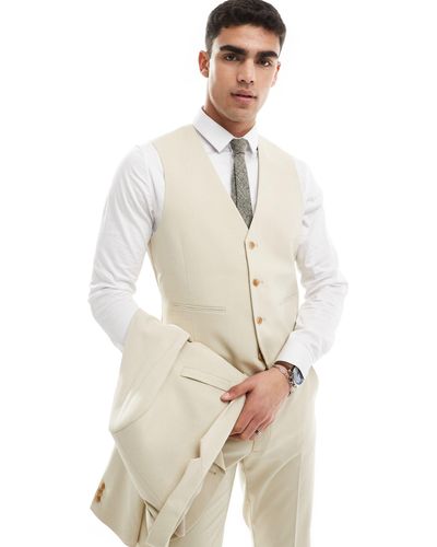 ASOS Wedding Slim Suit Waistcoat - Natural