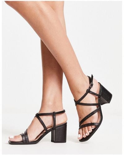 New Look Wide fit – schwarze riemchen-sandaletten mit absatz