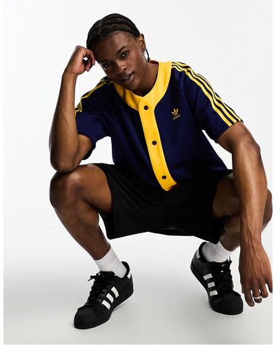adidas Originals Superstar - camicia stile baseball e gialla - Nero