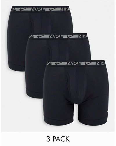 Nike – dri-fit – 3er-pack boxershorts aus hochwertiger, besonders elastischer mikrofaser - Schwarz