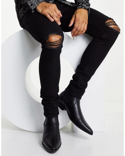 ASOS Stivaletti chelsea western neri - Nero