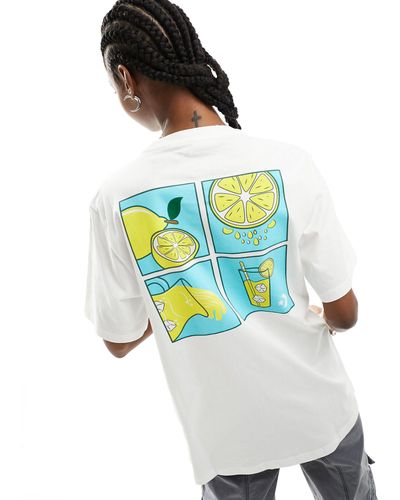 Converse T-shirt bianca con stampa di limoni sul retro - Grigio