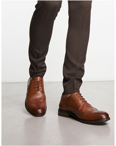 French Connection Formal Leather Brogues Tan - Black