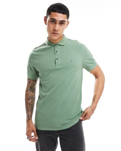 AllSaints Reform Short Sleeve Polo Top - Green
