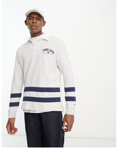 Tommy Hilfiger Varsity Logo Relaxed Fit Rugby Polo - White
