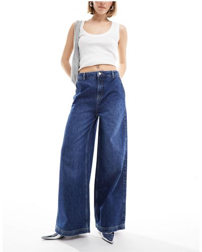 Whistles Wide Leg Boyfriend Jeans - Blue