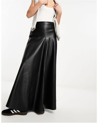 Miss Selfridge Faux Leather Maxi Skirt - Black