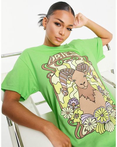 Honour Hnr Ldn Oversized T-shirt With Aries Print - Green
