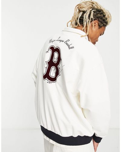 KTZ Boston Red Sox - Sweater Met Flockprint En Korte Rits - Wit