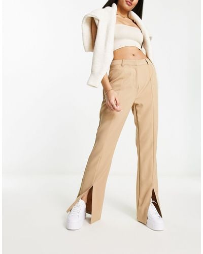 Pimkie Tailored Split Flared Trousers - Natural