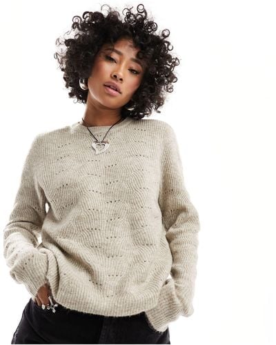 ONLY Pointelle Detail Jumper - Natural