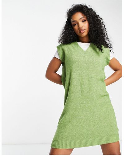 Y.A.S . Diva Sleeveless V-neck Knitted Dress - Green