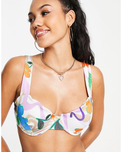 ASOS Fuller Bust Mix And Match Underwired Bikini Top - Blue