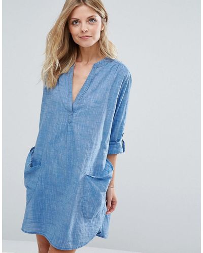 Seafolly Chambray Beach Cover Up - Blue