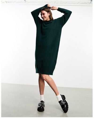 Monki Long Sleeve Knitted Midi Dress - Black