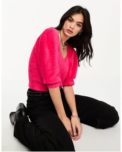 Free People Moonbean Fluffy Sweater - Pink