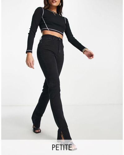 Bershka Petite Bootcut Flared Jeans - Black