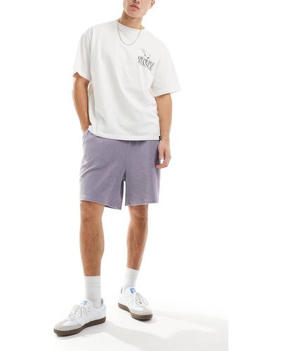 ASOS Ribbed Velour Shorts - Purple