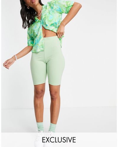 Noisy May Exclusive legging Short Three Piece Co-ord - Green