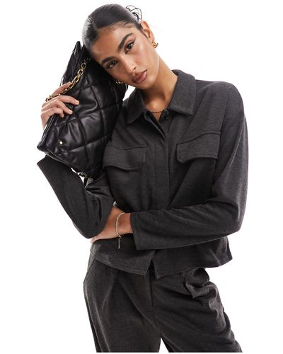 Vero Moda Jersey Comfort Utility Boxy Shirt Co-ord - Black