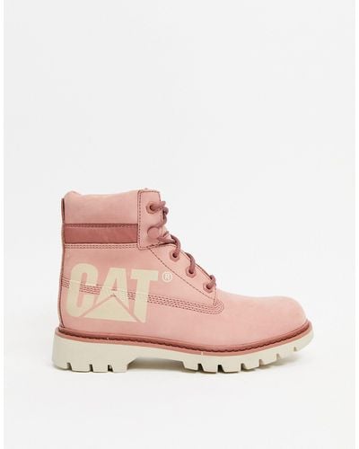 Caterpillar Caterpillar Lyric Bold Leather Boots - Pink