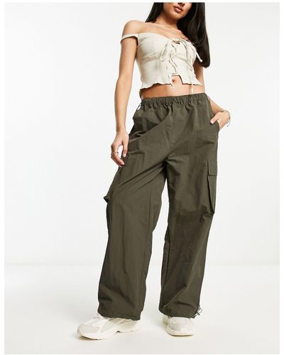 Sixth June Parachute Trousers With Tonal Embroidery - Grey