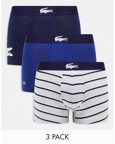 Lacoste – originals – 3er-pack unterhosen mit großem logo - Blau