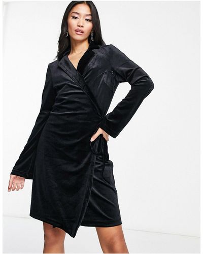 Y.A.S Sifa Long Sleeve Wrap Blazer Dress - Black