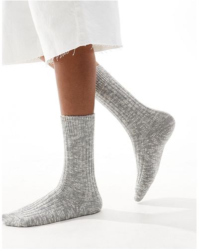 Birkenstock Slub Cotton Womens Socks - White