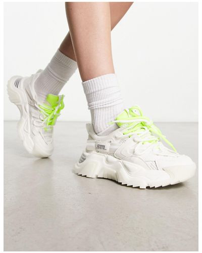 Steve Madden Kingdom - chunky sneakers bianche/argento - Bianco
