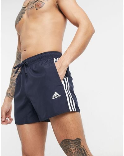 adidas Originals Adidas Swim 3 Stripe Swimming Trunks - Blue