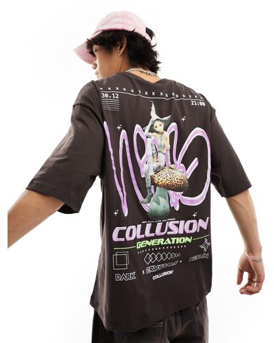 Collusion T-shirt avec imprimé fée - marron - Noir