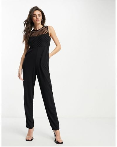 French Connection Mesh Upper Jersey Jumpsuit - White