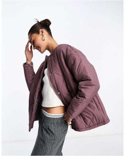 Lola May Oversized Quilted Jacket - Purple