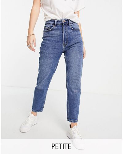 Stradivarius Slim Fit Mom Jeans Met Stretch - Blauw