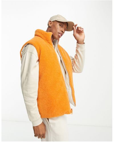 ASOS And White Reversable Puffer Gilet - Orange