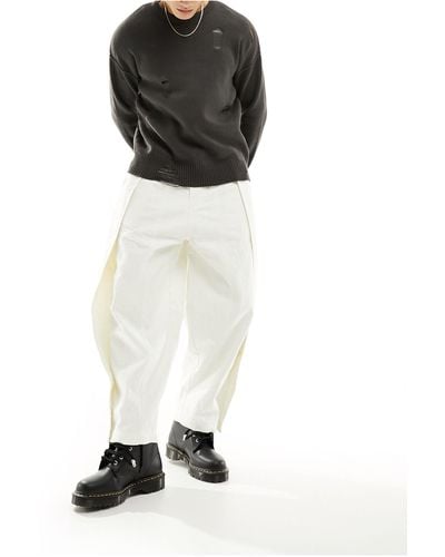 Reclaimed (vintage) Pantalones color estilo globo con diseño cruzado - Negro
