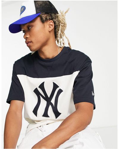 KTZ New york yankees - t-shirt oversize bicolore sporco - Blu