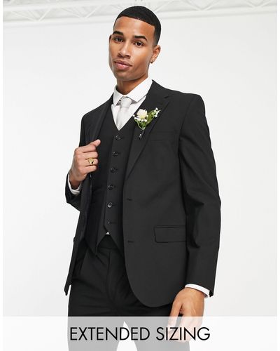 Noak 'camden' Skinny Premium Fabric Suit Jacket - Black